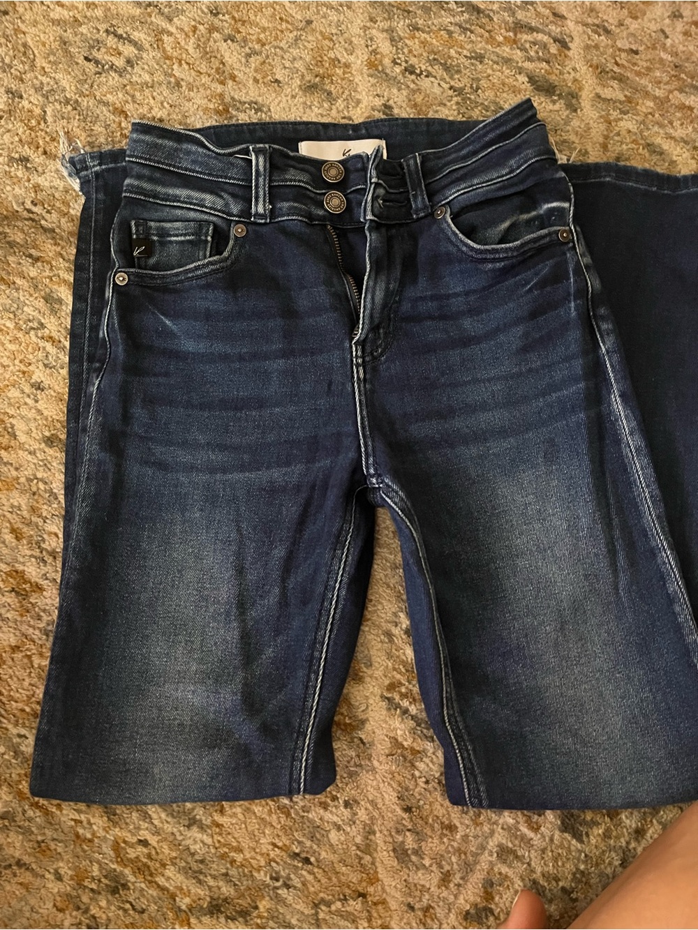 KanCan Dark Blue High-Rise Cropped Jeans